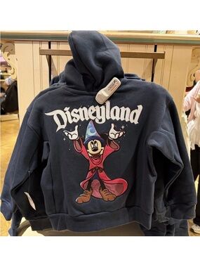 S Small Disneyland Resort Mickey Mouse Sorcerer Full Zip Hoodie Navy 2026